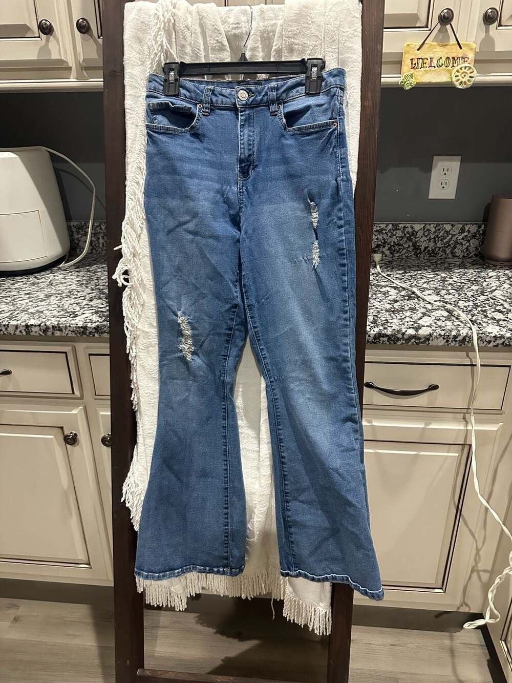 YMI Jeans High Rise Distressed Flare Leg Denim Jeans Size 11/30